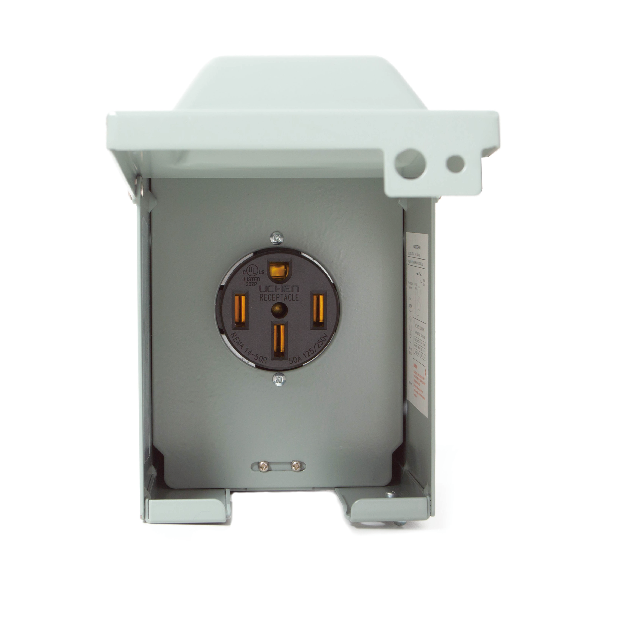 50 Amp RV Power Outlet Box, 125/250 Volt NEMA 14-50R RV Receptacle, En