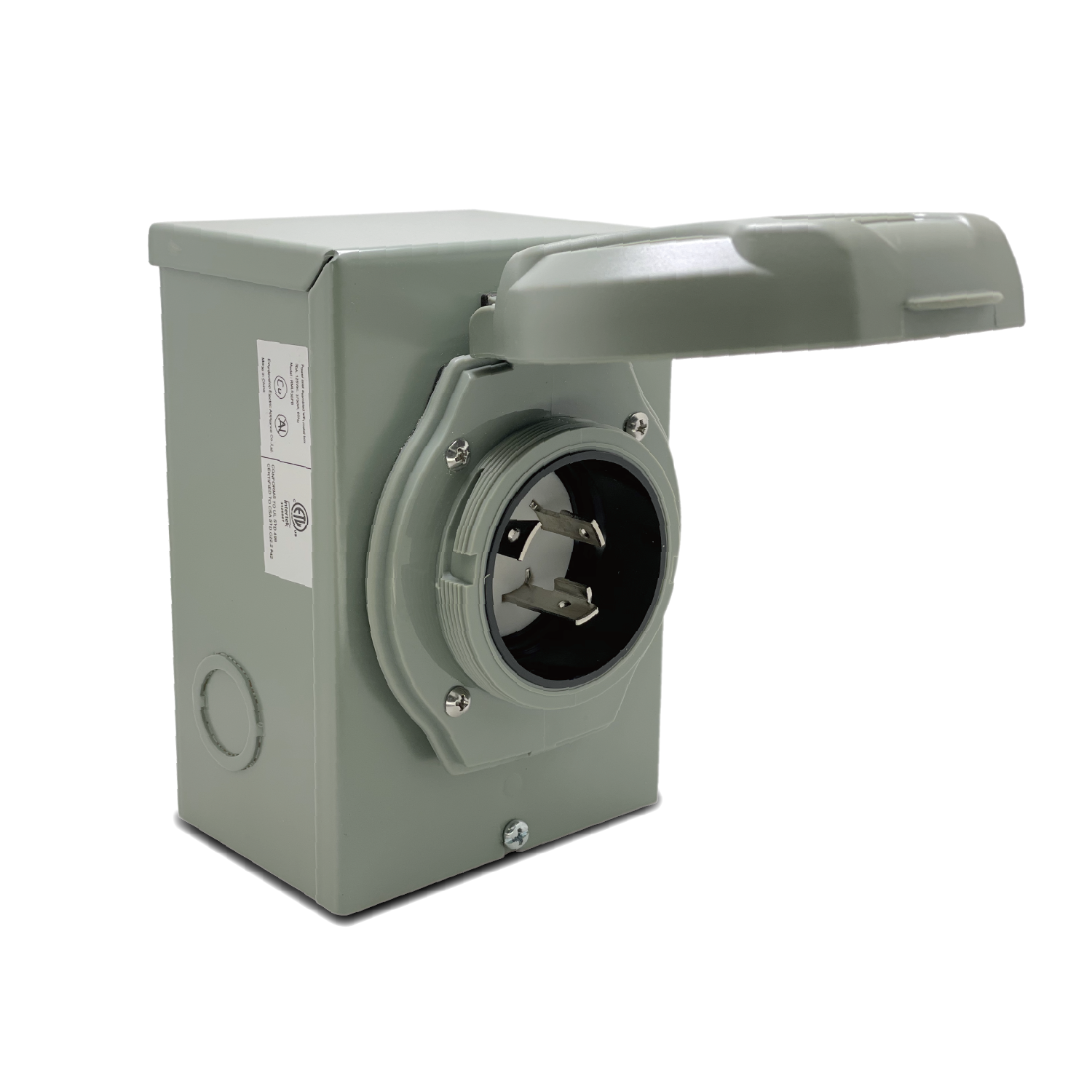 30 Amp Generator Power Inlet Box – 125/250V, NEMA L14-30P, 4-Prong, Weatherproof (Yibei-Tech)