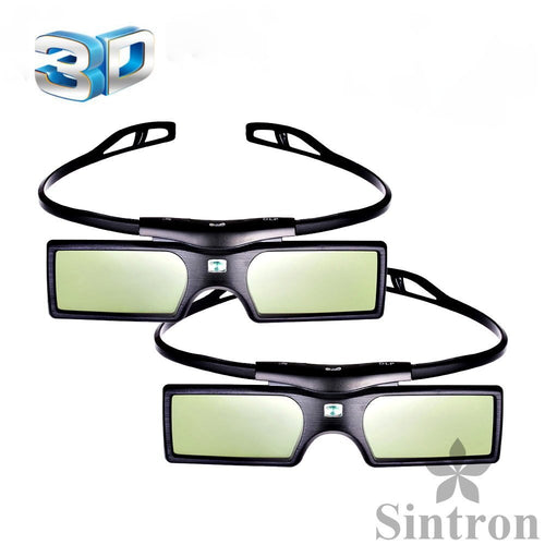 [Sintron] 2X 3D Active DLP-link Glasses Eyewear - support All main Brand (except Epson) 3D-Ready DLP Projectors including Optoma, BenQ, Acer, Dell, Viewsonic, Vivitek, Sharp, LG, NEC, Mitsubishi 3D Projectors, Black, 27g only - Sintron