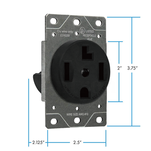 Sintron Heavy Duty Series - NEMA 14-30R Receptacle Outlet, For Clothes Dryers, Kitchen Range & EV Charging, 125/250 Volt 30A Current Rating, UL listed