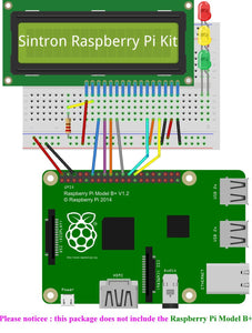 [Sintron] New 40-Pin GPIO Extension Board Starter Kit with 1602 LCD Display + Switch + DS18B20 Temperature Sensor Module + IR Remote Sensor Module + Breadboard for Raspberry Pi 1 Models A+ and B+, Pi 2 Model B, Pi 3 Model B,Pi 4 Model B and Pi Zero - Sintron