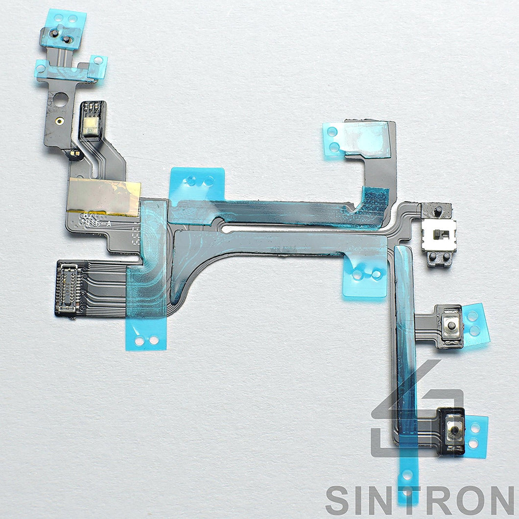 Sintron iPhone 5/5C/5S/6/6Plus/6S/6SPlus Switch Power Button - Replacement Repair Part for iPhone Switch Power Button On / Off Switch Flash Light Mic Flex Cable with Brackets Pre-installed Part - Sintron