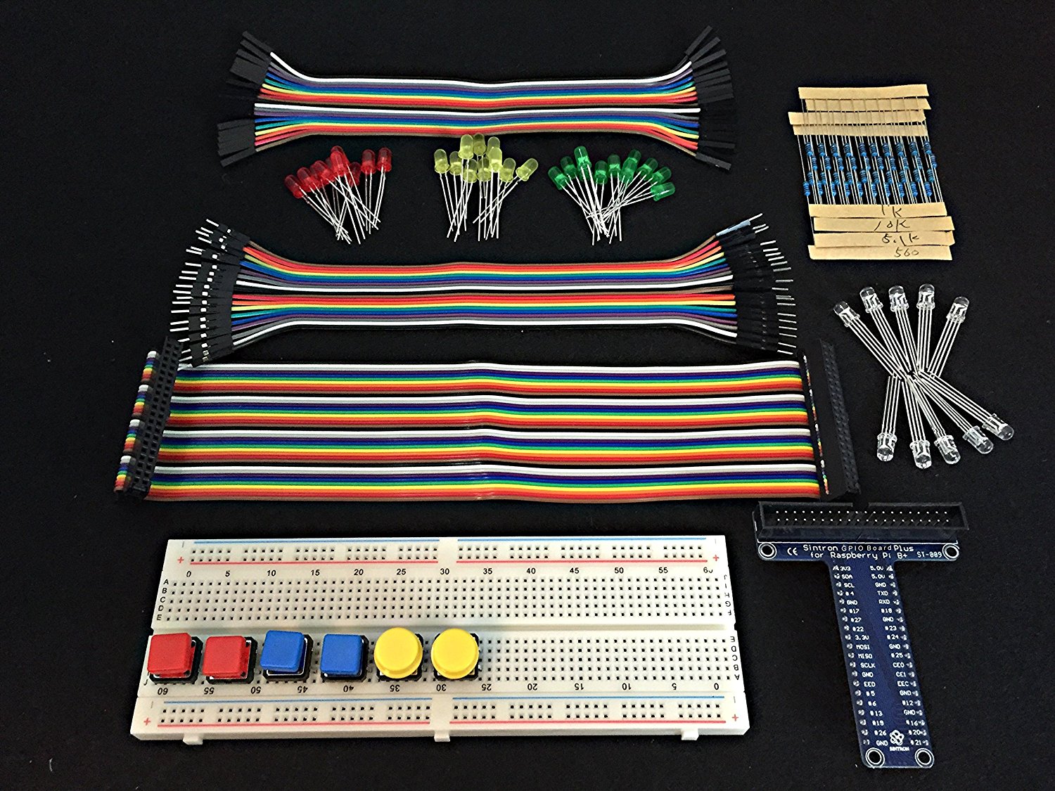 Raspberry Pi 2 B Kits+Breadboard+40Pin Rainbow Cable+T Type GPIO Extension  Board