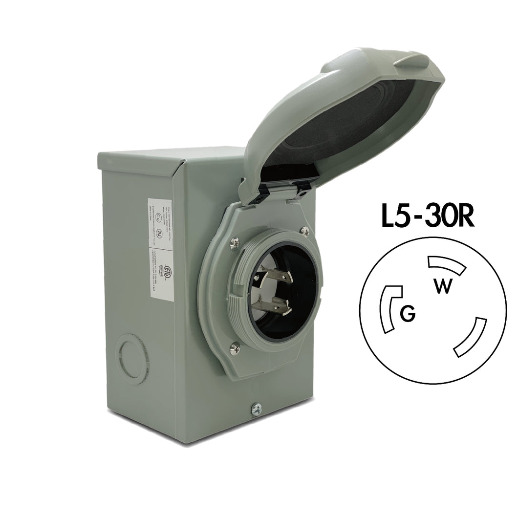 Sintron Generator Power Inlet Box, 30 Amp 125 Volt, NEMA L5-30P