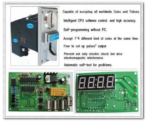 [Sintron] Multi Coin Acceptor CH-923~926 and USB Timer Control Board, (accept 6 kinds of coins) - Sintron