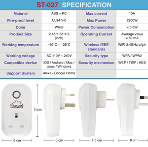 Sintron ST-027 Smart Plug Socket - for Developer version - Sintron