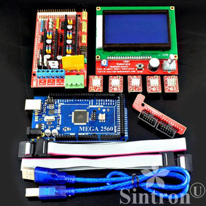 [Sintron] 3D Printer Controller Kit RAMPS 1.4 + Mega 2560 R3 + 5pcs A4988 Stepper Motor Driver with Heatsink + LCD 12864 Graphic Smart Display Controller with Adapter For Arduino RepRap (3D-Kit-12864) - Sintron