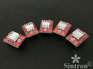 [Sintron] 5 Pcs A4988 StepStick Compatible Stepper Motor Driver Module with Heat Sink for 3D Printer Controller RAMPS 1.4 Arduino Mega Pololu Shield Arduino RepRap (A4988*5) - Sintron